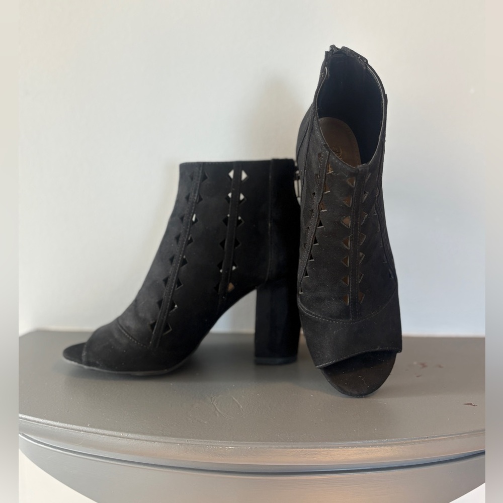 Brash Black Cutout Ankle Booties